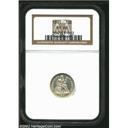 1891 10C PR65 NGC. A boldly struck Gem with clean surfaces and light lemon-gold patina. Although the