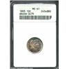 1893 10C MS61 ANACS. This specimen has considerable eye appeal for the grade. Miss Liberty's head is