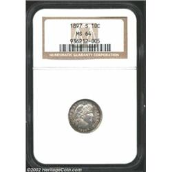 1897-S 10C MS64 NGC. The San Francisco Mint delivered just 1.3 million Barber Dimes in 1897, virtual