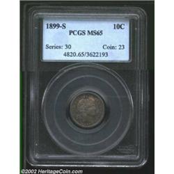 1899-S 10C MS65 PCGS. This coin was previously offered as lot 760 in our September 2002 Long Beach B