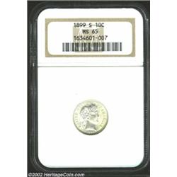 1899-S 10C MS65 NGC. While this issue's original mintage of 1.8 million pieces is generous for a bra