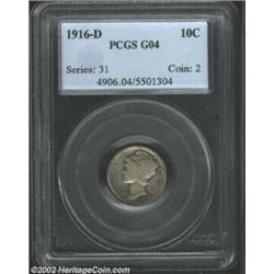 1916-D 10C Good 4 PCGS. A solid, wholly original specimen. Important notice: We expect to be auction