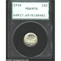 1918 10C MS65 Full Bands PCGS. Absolutely brilliant with a sharp strike and bright satin luster.From
