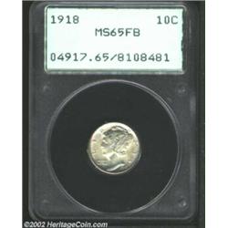 1918 10C MS65 Full Bands PCGS. Absolutely brilliant with a sharp strike and bright satin luster.From