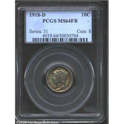 1918-D 10C MS64 Full Bands PCGS. This is a richly and originally toned representative of this, the r