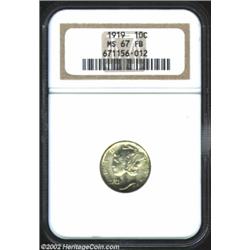 1919 10C MS67 Full Bands NGC. Although the mintage of 1919 Mercury Dimes exceeded 35 million pieces,