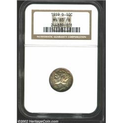 1919-D 10C MS65 Full Bands NGC. Lot 6988 in our Philadelphia 2000 Signature Sale offered an MS66 Ful