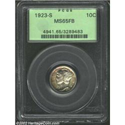 1923-S 10C MS65 Full Bands PCGS. The mintage for the 1923-S was 6.4 million pieces, the vast majorit