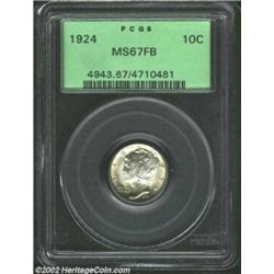 1924 10C MS67 Full Bands PCGS. The 1924-P is quite scarce in Gem and finer grades, especially with F