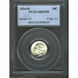 1924-D 10C MS67 Full Bands PCGS. The 1924-D (6.8 million pieces produced) is the first Denver Mint M