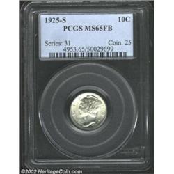 1925-S 10C MS65 Full Bands PCGS. While known for poor striking details, this 1925-S is sharply defin