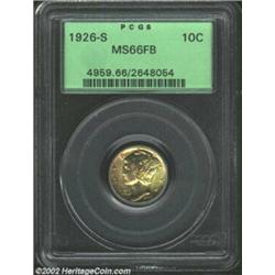 1926-S 10C MS66 Full Bands PCGS. The Mercury Dime series is replete with expensive issues in top gra