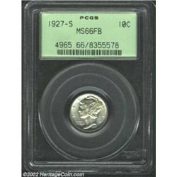 1927-S 10C MS66 Full Bands PCGS. A semi-key date, the 1927-S is seldom encountered as a Full Bands G