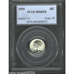 1929 10C MS66 Full Bands PCGS. Only a whisper of patina is noted on this mostly white, satiny Gem. I