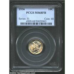 1936 10C MS68 Full Bands PCGS. This is the finest 1936 Dime certified by PCGS, and NGC has also grad