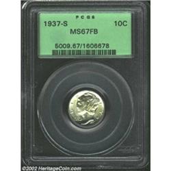 1937-S 10C MS67 Full Bands PCGS. Unknown any finer at PCGS, this fully lustrous Superb Gem combines.