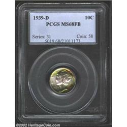 1939-D 10C MS68 Full Bands PCGS. This is a magical Gem, well struck with near-flawless surfaces, and