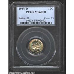 1944-D 10C MS68 Full Bands PCGS. Simply amazing technical quality and aesthetic appeal in a '44-D Di