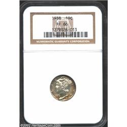 1938 10C PR66 NGC. A Superb, well mirrored specimen that is softly patinated except for a crescent o