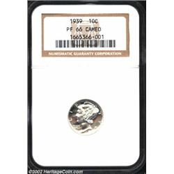 1939 10C PR66 Cameo NGC. The 1936-42 proof series is known for not having any appreciable contrast b