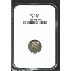 1942 10C PR66 NGC. Distinctive bluish-russet patina is noted on both sides. Important notice: We exp