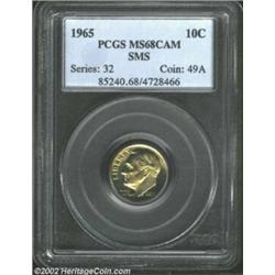 1965 10C SMS MS68 Cameo PCGS. A coin that would satisfy the most selective connoisseur with pleasing