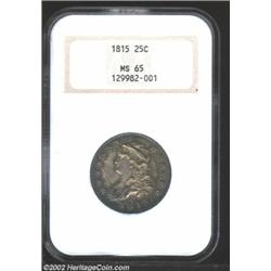 1815 25C MS65 NGC. B-1, the only known dies, R.1. Die State II. We are pleased to be offering two Ge