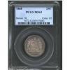 1868 25C MS63 PCGS. The attractive apple-green and lavender patina carefully conceals a few wispy ha