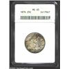 1876 25C MS65 ANACS. Lovely speckles of golden-brown and aqua-blue patina ensure the originality of.
