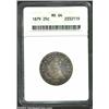 1879 25C MS64 ANACS. This is an attractive Mint State example with moderate amber-rose iridescence a
