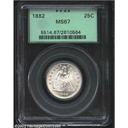 1882 25C MS67 PCGS. Briggs 1-A. We have handled more proof Seated Quarters of this date than busines