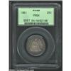 1861 25C PR64 PCGS. Each side has rich lavender patina. A boldly struck near-Gem that has a couple o