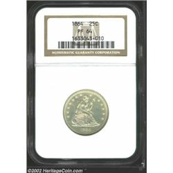 1864 25C PR64 NGC. Fully brilliant with deep mirrors and lightly frosted devices. Clearly a premium.