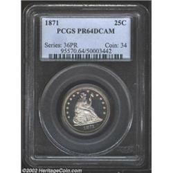 1871 25C PR64 Deep Cameo PCGS. Briggs 1-A. Writing in 1991, Larry Briggs (The Comprehensive Encyclop