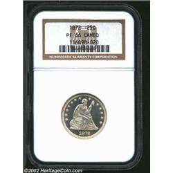 1872 25C PR66 Cameo NGC. Only 950 proofs were struck of the 1872, and it is a very scarce item above