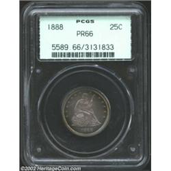 1888 25C PR66 PCGS. Briggs 2-B, the proof die of the 1888 Seated Quarter. One of only 10,800 Quarter