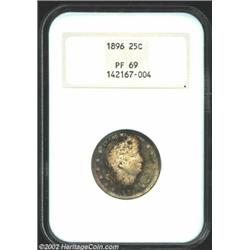 1896 25C PR69 NGC. A mere eight Barber Quarters of all dates have been designated PR69 by the two ma