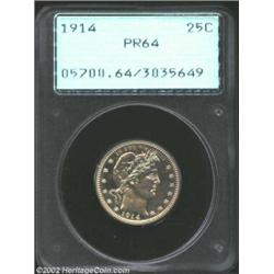 1914 25C PR64 PCGS. A hint of peripheral toning is noted on both sides. The luxurious surfaces are s