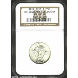 1917 25C Type One MS67 Full Head NGC. A splendid, satiny-white example that looks as though it just.