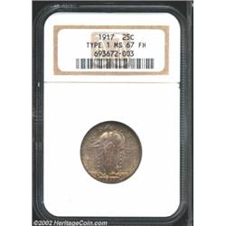 1917 25C Type One MS67 Full Head NGC. Fully struck, not just on Liberty's head but on all of the des