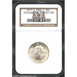 1917-S 25C Type One MS66 Full Head NGC. An intricately detailed, untoned example that has vibrant ma