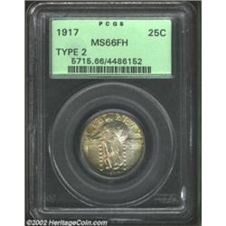 1917 25C Type Two MS66 Full Head PCGS. Fully brought up throughout, this lustrous and appealing Gem.