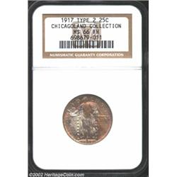 1917 25C Type Two MS66 Full Head NGC. Fully struck throughout and showing no mentionable surface imp