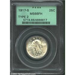 1917-S 25C Type Two MS66 Full Head PCGS. This is the first PCGS-certified 1917-S Type Two at this gr