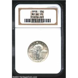 1918 25C MS64 Full Head NGC. Well struck and essentially mark-free, the luster comes up a little sho