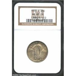 1918-D 25C MS61 Full Head NGC. The details of the devices are outlined by russet-gray patina. Import