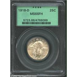 1918-D 25C MS66 Full Head PCGS. Combined NGC and PCGS population data for the 1918-D Quarter reports