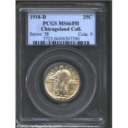 1918-D 25C MS66 Full Head PCGS. Remarkably, we offer two similarly graded examples. This piece was f