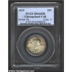 1919 25C MS66 Full Head PCGS. A bold striking with dappled russet toning here and there on the obver