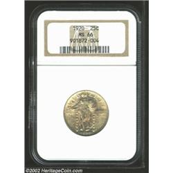 1920 25C MS66 NGC. Lovely rich apricot-gold patina. A highly lustrous and beautifully preserved Gem.